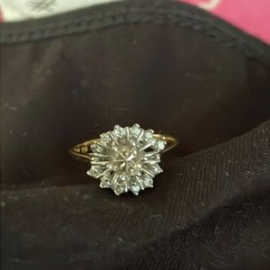 14K 1/2 carat Diamond TW Ring - Estate - Cocktail Ring.